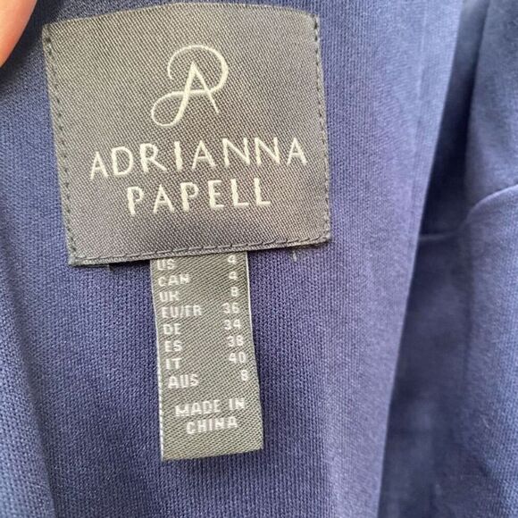 Adrianna Papell Women's Size 4 Navy Blue Sequin sleeveless Maxi Evening Gown - Picture 3 of 6